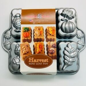 NORDIC WARE HARVEST MINI SIX LOAF PAN NON-STICK CAST ALUMINUM NEW